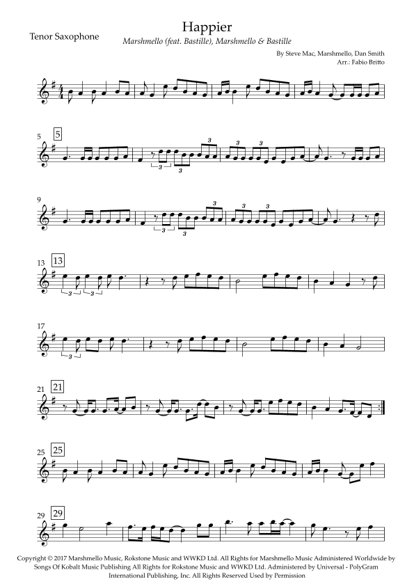 Happier (arr. Fabio Britto)