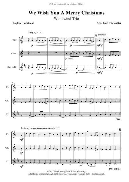 We Wish You A Merry Christmas (arr. Gert Th. Walter)