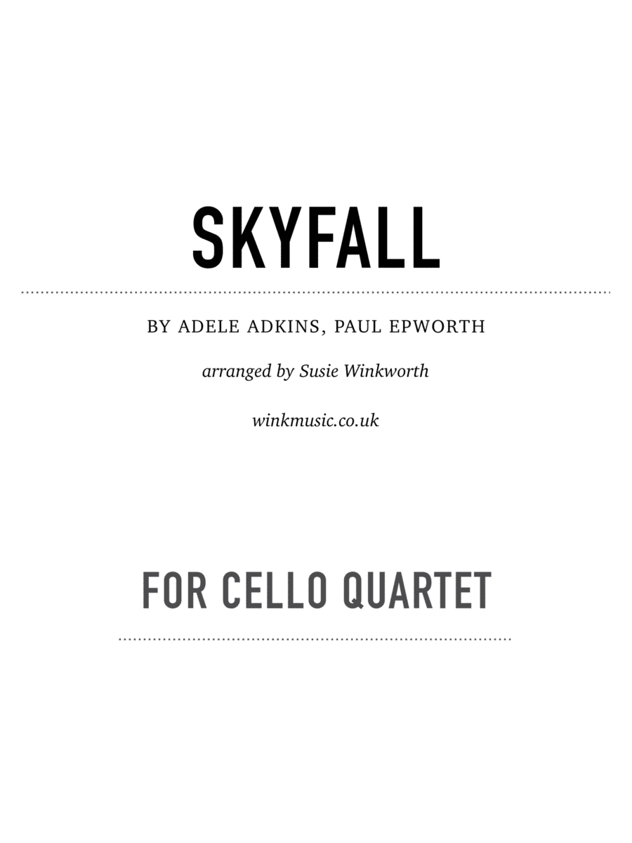 Skyfall (arr. Susie Winkworth winkmusic.co.uk)