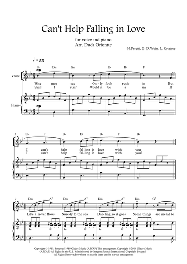 Can't Help Falling In Love (arr. Duda Oriontte)