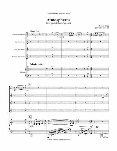 Atmospheres (sax quartet and piano)