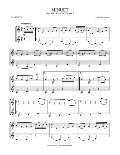 Minuet (from String Quintet No. 5) (arr. Mark Phillips)