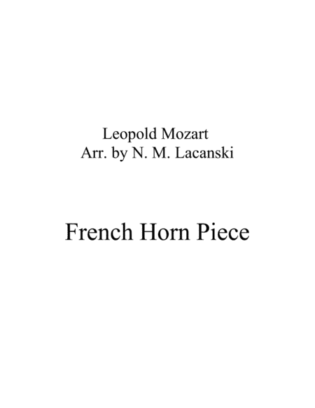 French Horn Piece (arr. Nick Lacanski)