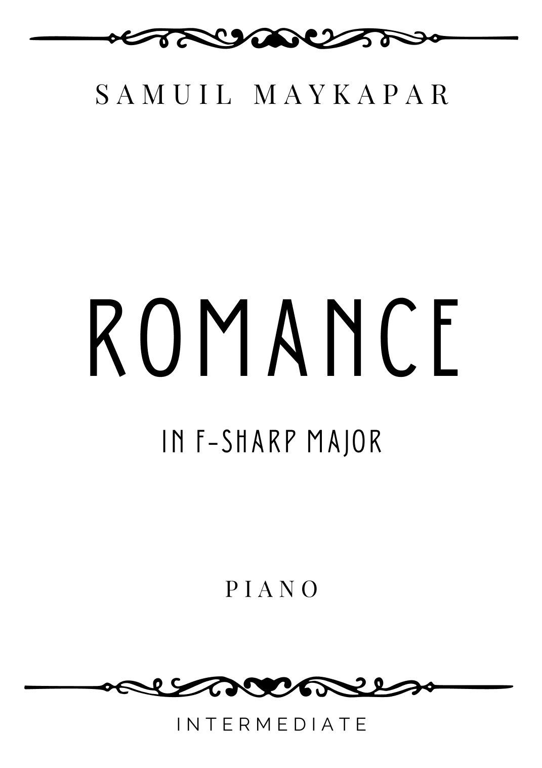 Maykapar - Romance in F-Sharp Major - Intermediate (arr. Piacere Music Sheets)