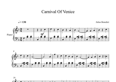 Carnival Of Venice - Julius Benedict (Piano) (arr. Digital Book Music)
