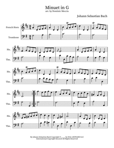 Minuet I In G Major (arr. Dominic Meccia)