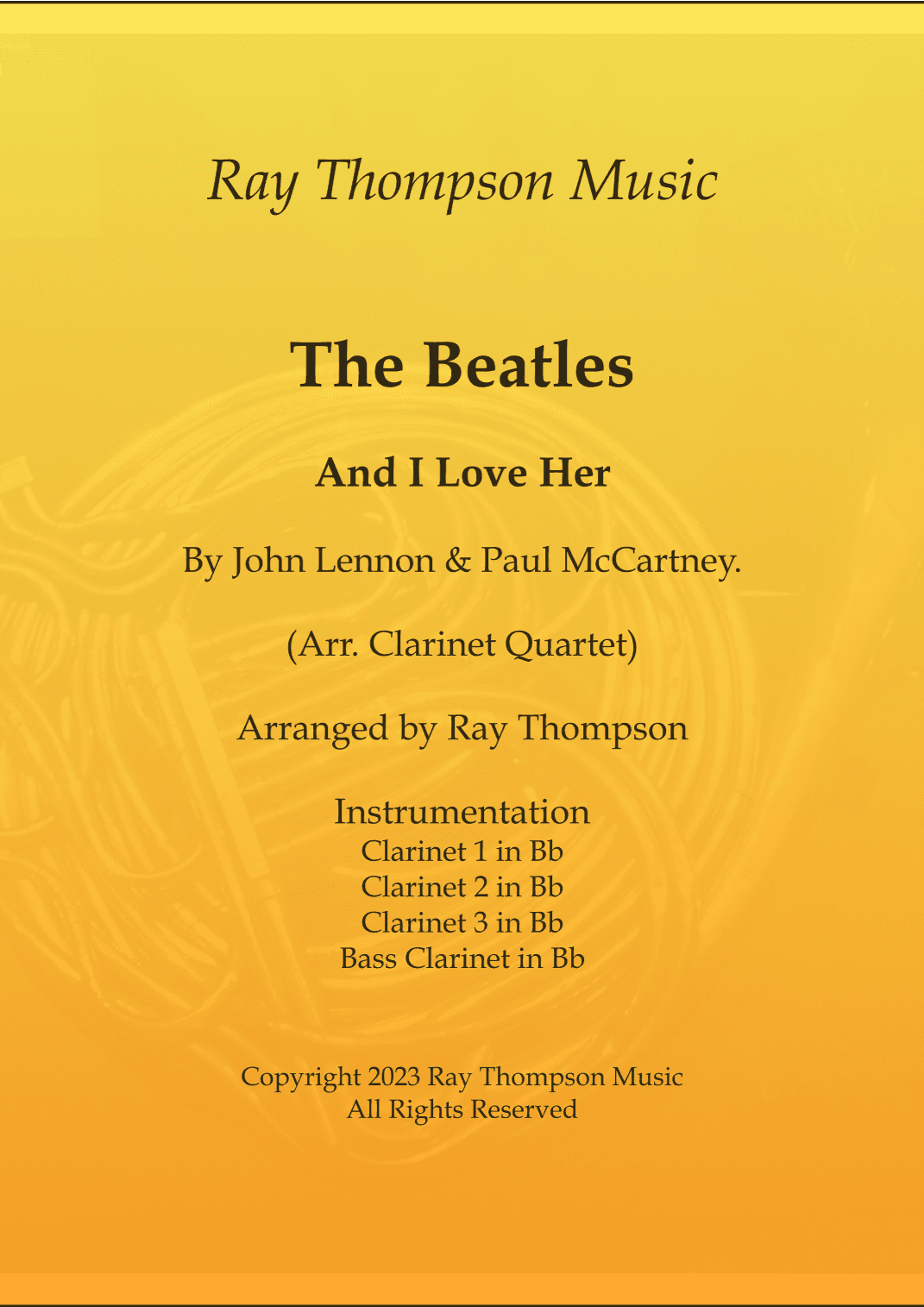 And I Love Her (arr. Ray Thompson)
