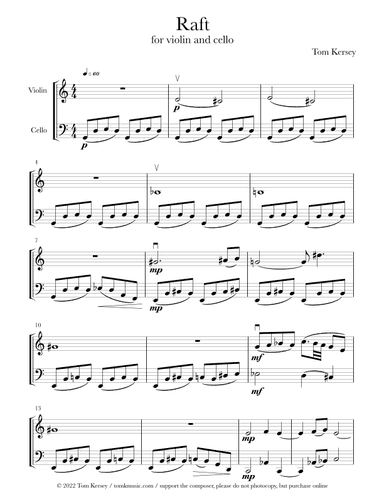 Raft - for violin and cello