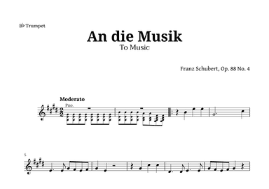 An die Musik (To Music) by for Trumpet (arr. Langanho)