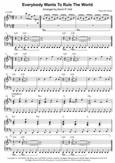Everybody Wants To Rule The World (arr. Kevin P. Holt)