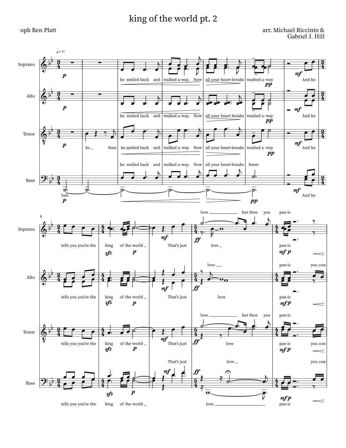 King Of The World Pt. 2 (arr. Gabriel J. Hill)