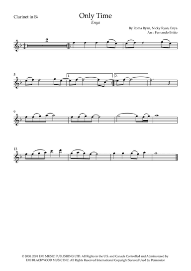 Only Time (arr. Fernando Britto)