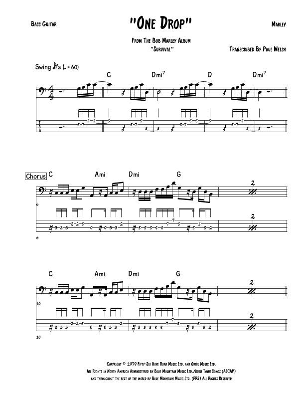 One Drop (arr. Accubass)