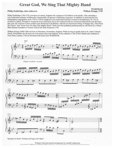 Great God, We Sing that Mighty Hand (arr. Lyndell Leatherman)