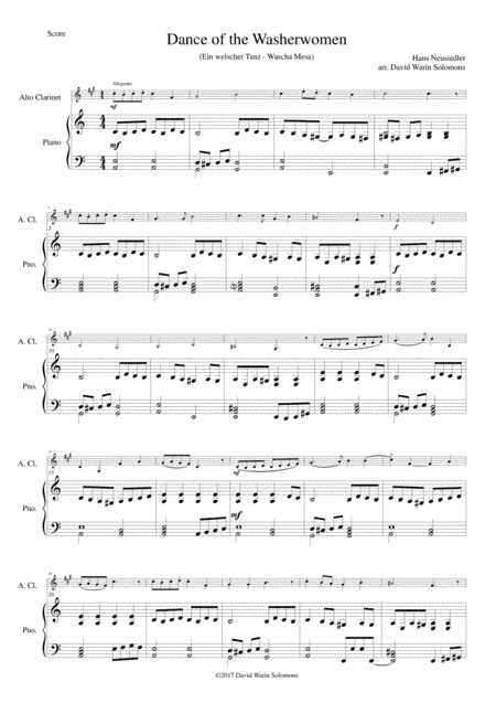 Dance of the Washerwomen (with Hupfauf) for alto clarinet and piano (arr. David Warin Solomons)
