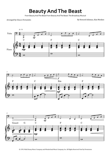 Beauty And The Beast (arr. Glauco Fernandes)