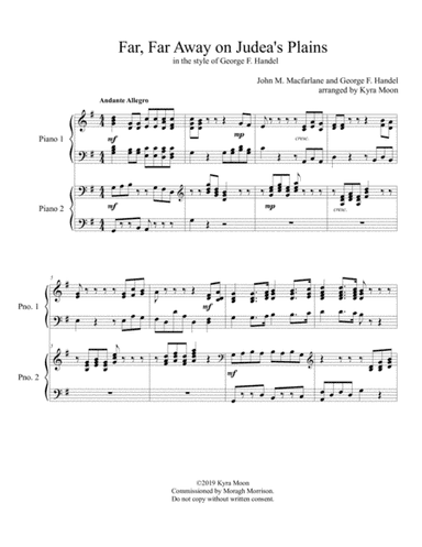 Far, Far Away on Judea's Plains (in the style of George F. Handel), Two Piano (arr. Kyra Moon)
