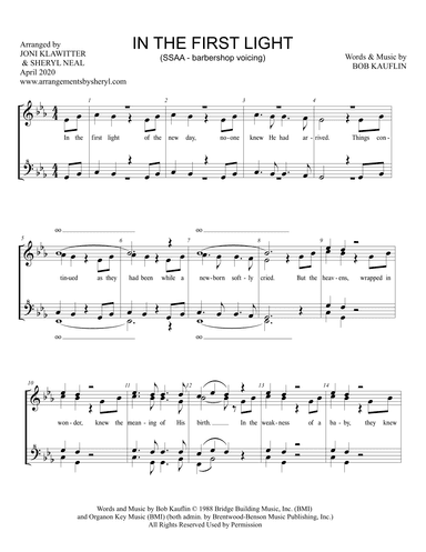 In The First Light (arr. Sheryl Neal)