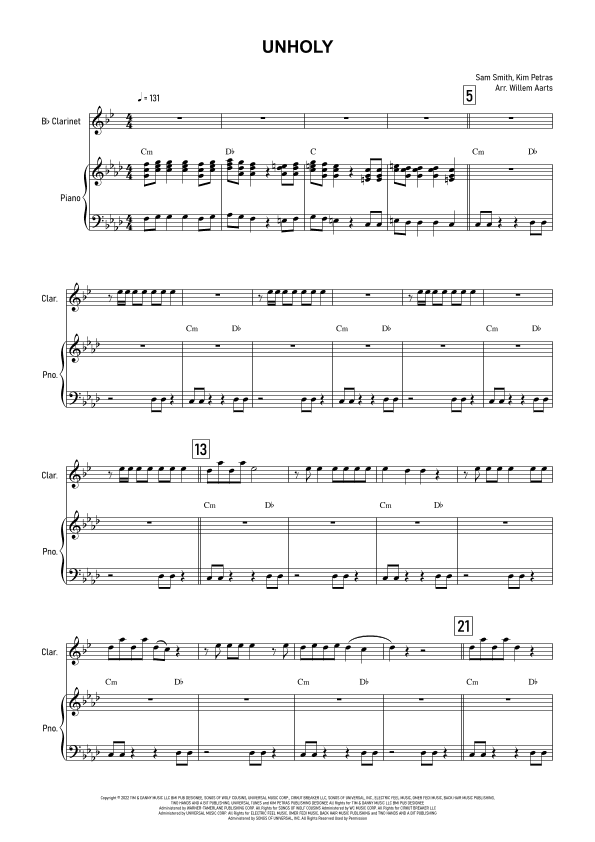 Unholy (arr. Willem Aarts)