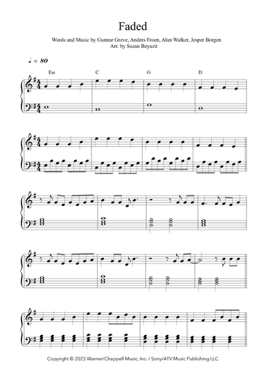 Faded (arr. Suzan Beyazit)