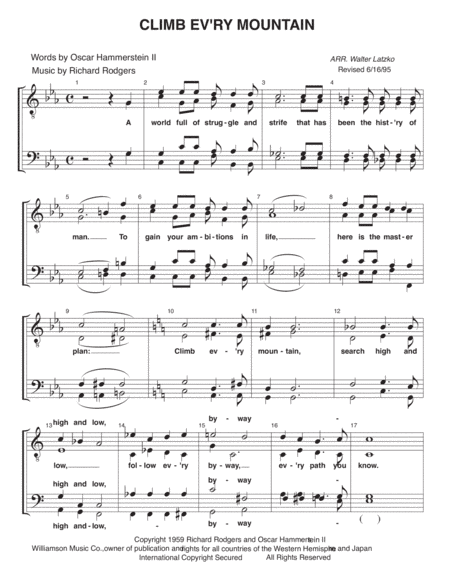 Climb Ev'ry Mountain (arr. Walter Latzko)