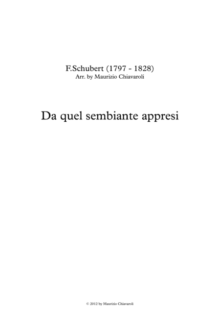 Da quel sembiante appresi (arr. Maurizio Chiavaroli)