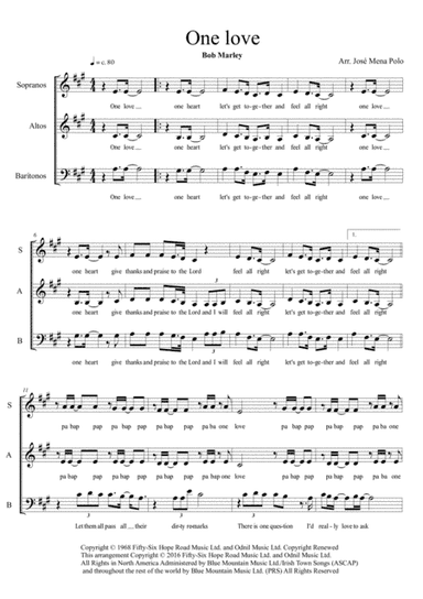 One Love (arr. Jose Mena Polo)