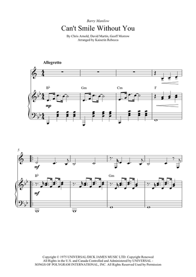 Can't Smile Without You (arr. Kaiserin Rebecca)