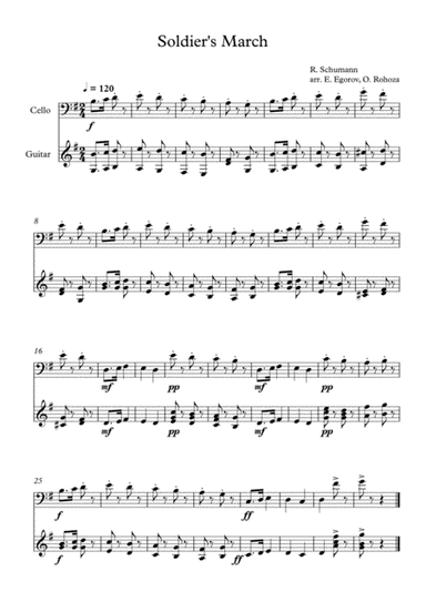 Soldier's March, Robert Schumann, For Cello & Guitar