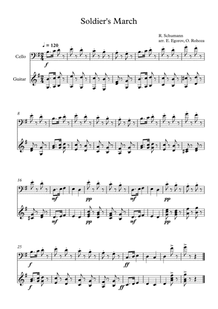 Soldier's March, Robert Schumann, For Cello & Guitar