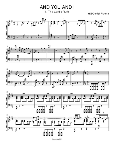 And You And I (arr. Daniel Fichera)