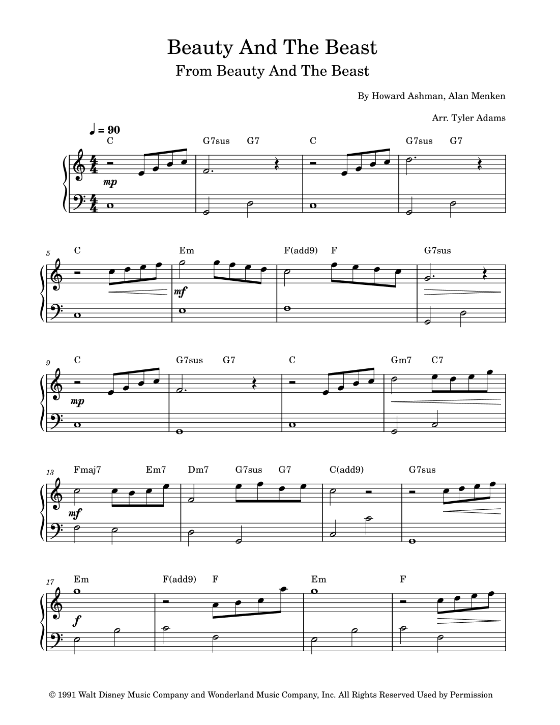 Beauty And The Beast (arr. Tyler Adams)