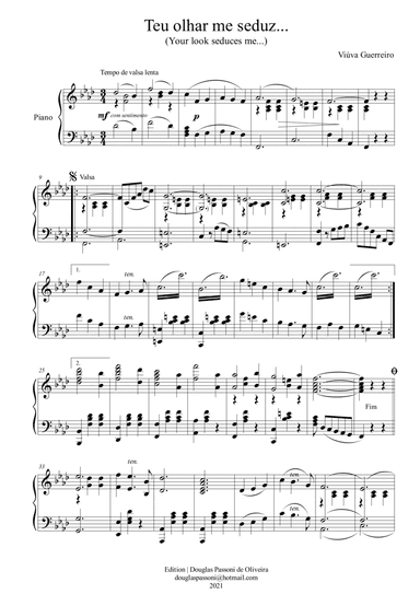 Your look seduces me... (Teu olhar me seduz...) (arr. Passoni Music)