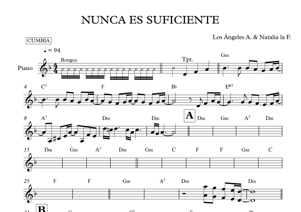 Nunca Es Suficiente (arr. Mateo Aguilar)