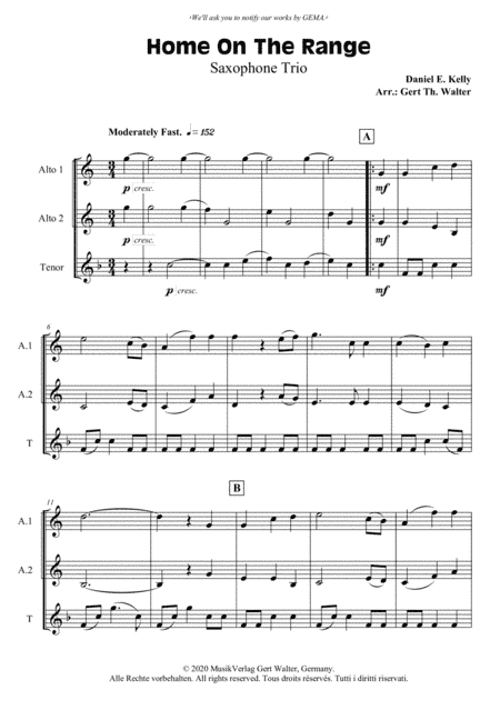 Home On The Range (arr. Gert Th. Walter)