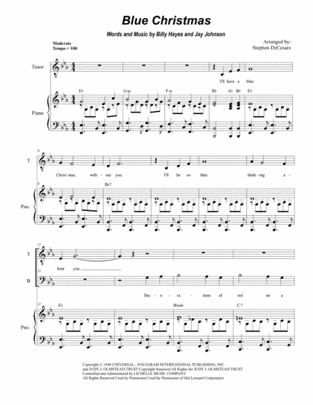 Blue Christmas (arr. Stephen DeCesare)