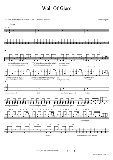 Wall Of Glass (arr. COPYDRUM)