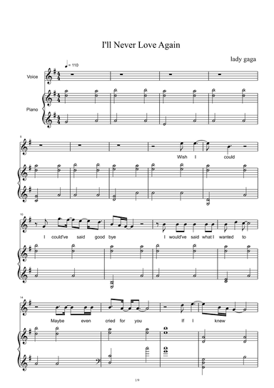 I'll Never Love Again (arr. Lady Gaga)