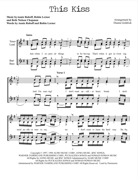 This Kiss (arr. Dianne Goldrick)