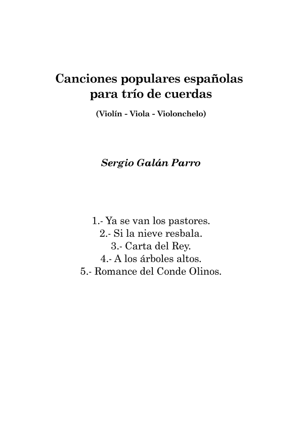 Melodías populares españolas para trío de cuerdas (arr. Sergio Galán Parro)