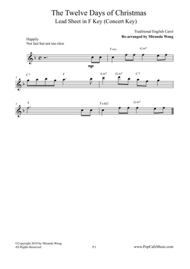 The Twelve Days of Christmas - Violin or Flute Solo (arr. Miranda Wong)