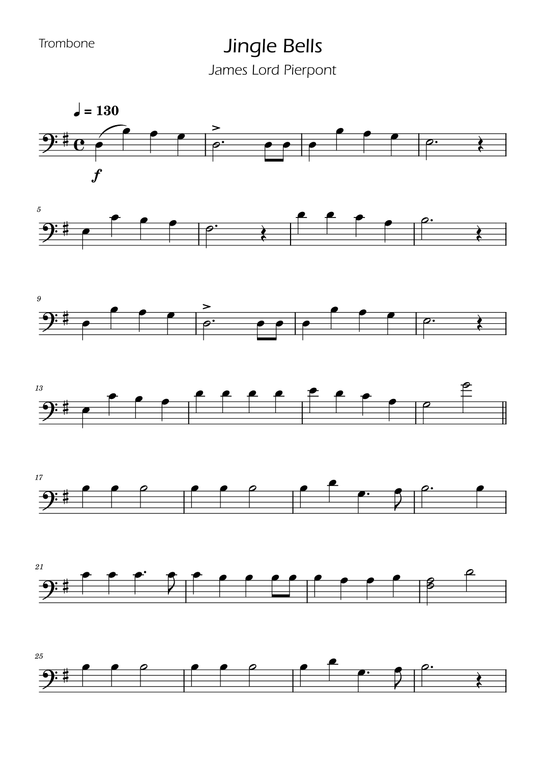 Jingle Bells - Trombone Solo w/ Piano (arr. Ygor Nunes)