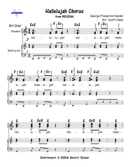 Hallelujah Chorus, from Handel's MESSIAH (First Year Piano Students) (arr. Scott Camp)