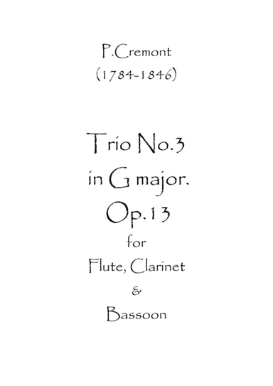 Trio No.3 in G Major Op.13 (arr. Spence Bundy)