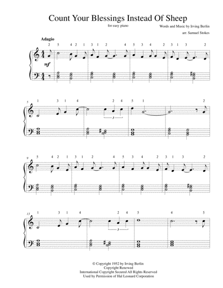 Count Your Blessings Instead Of Sheep (arr. Samuel Stokes)