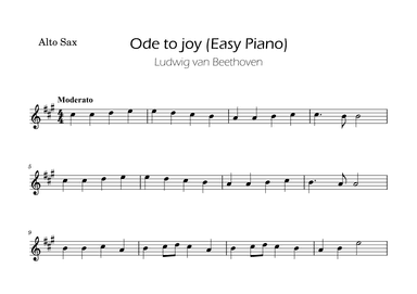 Ode To Joy - Easy Alto Sax (arr. Ygor Nunes)