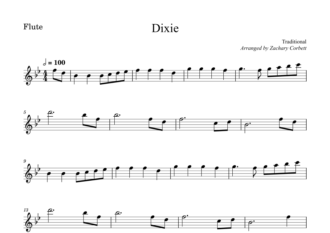Dixie (arr. Zachary Corbett)