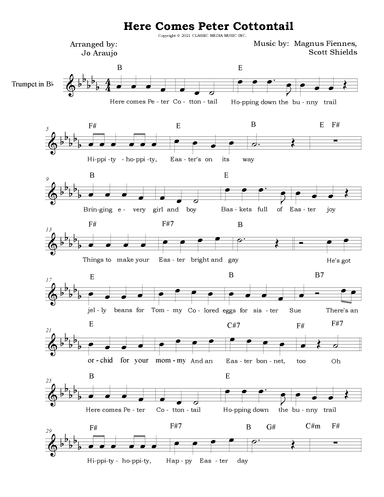 Here Comes Peter Cottontail (arr. Jo Araujo)
