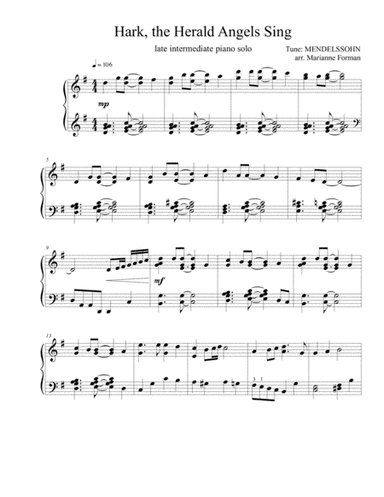 Hark! the Herald Angels Sing (piano solo) (arr. Marianne Forman)