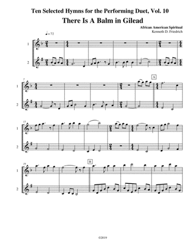 Ten Selected Hymns for the Performing Duet, Vol. 10 - flute and clarinet (bass clarinet) (arr. Kenneth D. Friedrich)